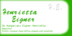 henrietta eigner business card